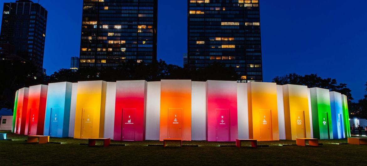 2023年9月,可持续发展目标展馆的景象。 2023年9月,可持续发展目标展馆的景象。